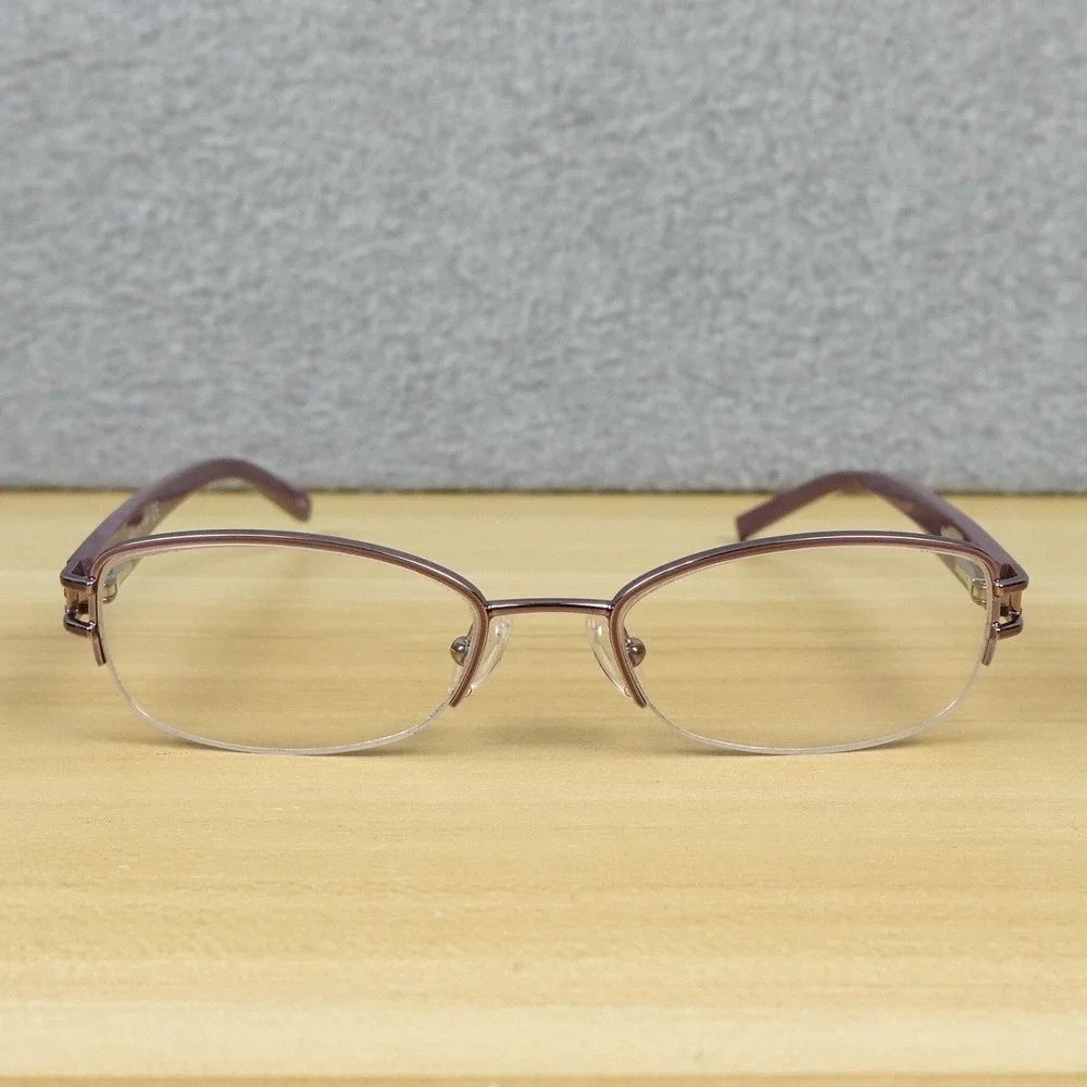 Carolee Eyeglass Frames CL 728 PLUM 48-17-135 Purple Metal Half Rim Good